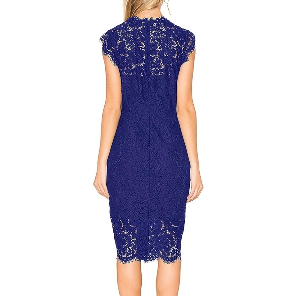 NWT Sleeveless Lace Midi Cocktail Dress Size L - Picture 2 of 5